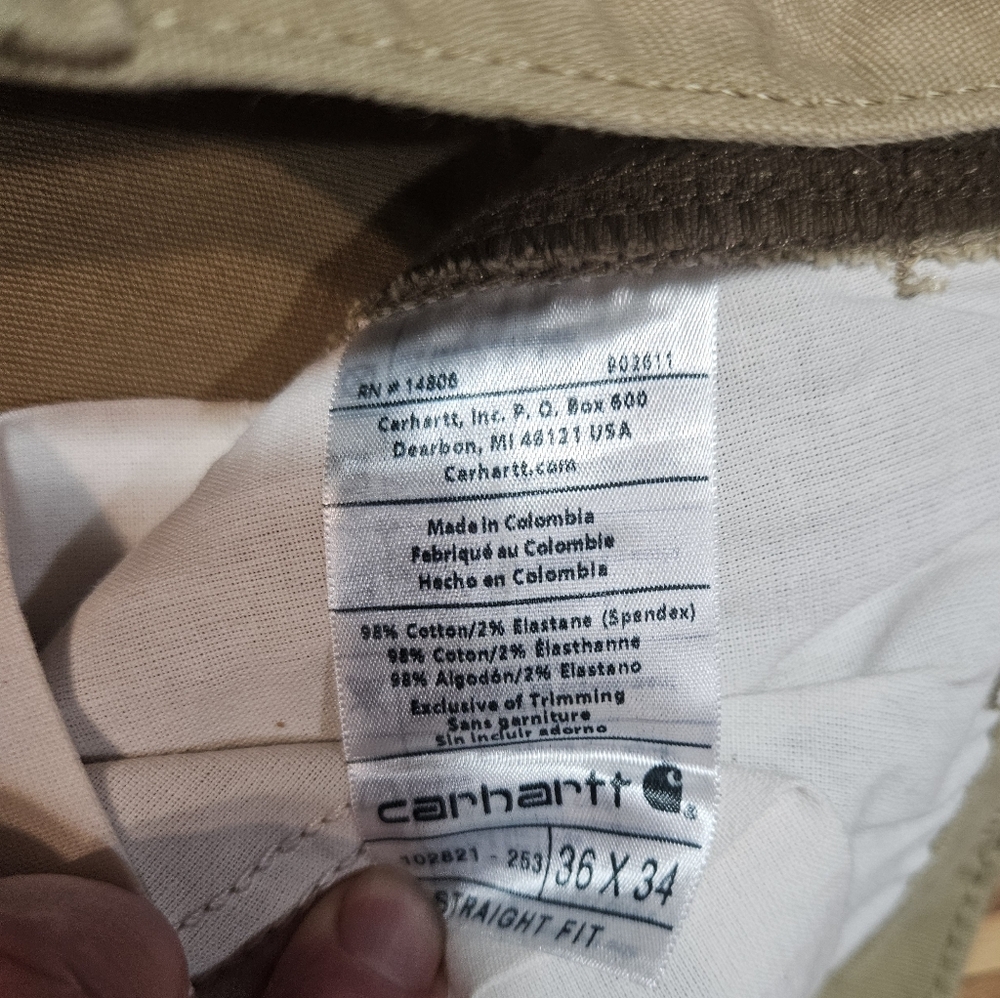 Carhartt Rugged Flex® Straight Fit Canvas Pants  Size 36×34  New - Picture 6 of 6